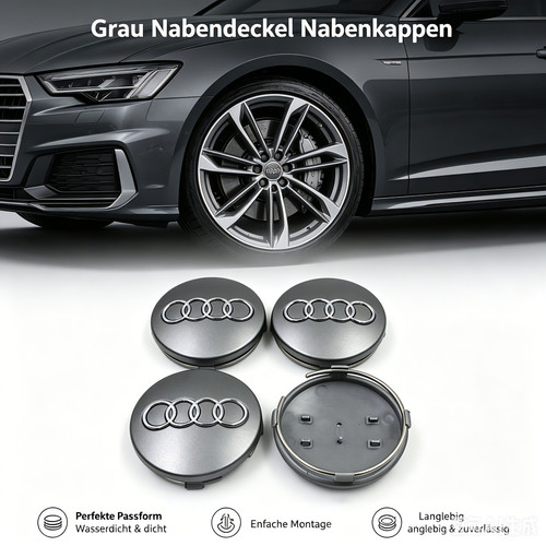 60mm grau nabendeckel - 4x,